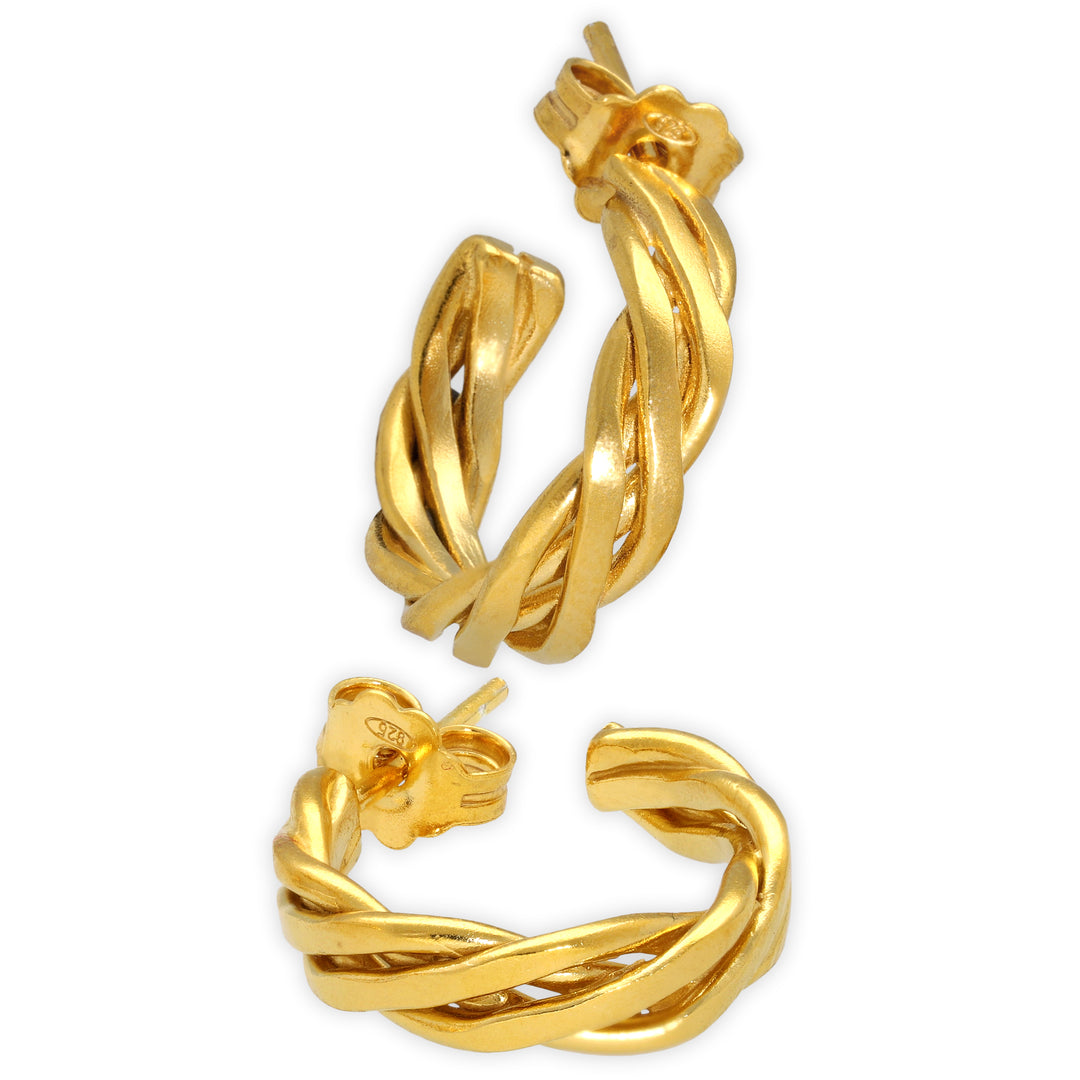 Pendientes aros huggie de alambre retorcido