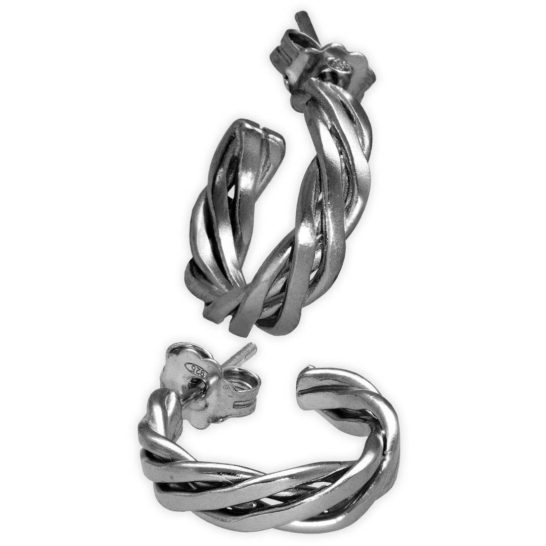 Pendientes aros huggie de alambre retorcido