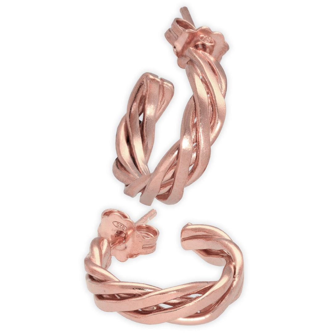 Pendientes aros huggie de alambre retorcido