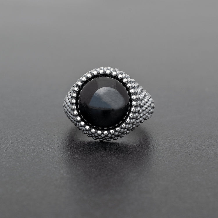 Ανδρικό δαχτυλίδι με αχάτη - Emmanuela - handcrafted for you®