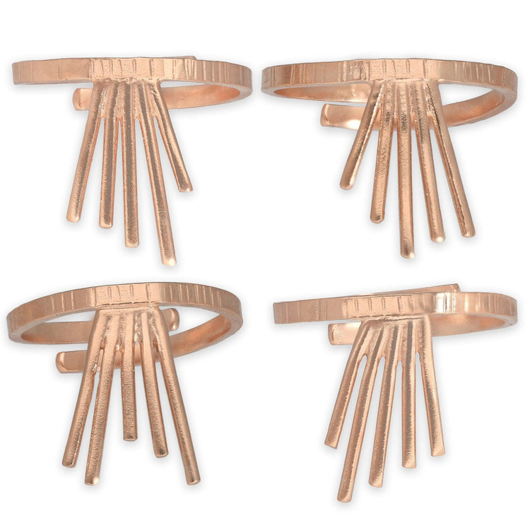 Σετ από 4 midi δαχτυλίδια "ακτίνες" από ασήμι 925 - κοσμήματα emmanuela